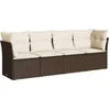 Image de vidaXL - 4-delige - Loungeset - met - kussens - poly - rattan - bruin