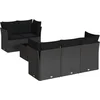 Image de vidaXL - 6-delige - Loungeset - met - kussens - poly - rattan - zwart