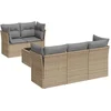 Image de vidaXL - 6-delige - Loungeset - met - kussens - poly - rattan - beige