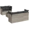 Image de vidaXL - 6-delige - Loungeset - met - kussens - poly - rattan - lichtgrijs