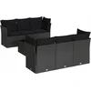 Image de vidaXL - 7-delige - Loungeset - met - kussens - poly - rattan - zwart