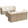 Image de vidaXL - 7-delige - Loungeset - met - kussens - poly - rattan - beige
