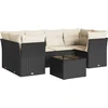 Image de vidaXL - 7-delige - Loungeset - met - kussens - poly - rattan - zwart