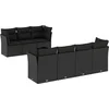 Image de vidaXL - 8-delige - Loungeset - met - kussens - poly - rattan - zwart