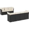 Image de vidaXL - 8-delige - Loungeset - met - kussens - poly - rattan - zwart