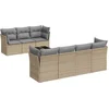 Image de vidaXL - 8-delige - Loungeset - met - kussens - poly - rattan - beige
