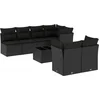 Image de vidaXL - 8-delige - Loungeset - met - kussens - poly - rattan - zwart