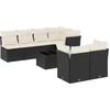 Image de vidaXL - 8-delige - Loungeset - met - kussens - poly - rattan - zwart