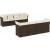 Image de vidaXL - 9-delige - Loungeset - met - kussens - poly - rattan - bruin