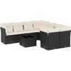 Image de vidaXL - 9-delige - Loungeset - met - kussens - poly - rattan - zwart