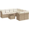 Image de vidaXL - 9-delige - Loungeset - met - kussens - poly - rattan - beige