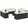 Image de vidaXL - 13-delige - Loungeset - met - kussens - poly - rattan - zwart
