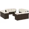 Image de vidaXL - 13-delige - Loungeset - met - kussens - poly - rattan - bruin