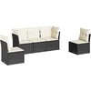 Image de vidaXL - 5-delige - Loungeset - met - kussens - poly - rattan - zwart
