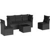 Image de vidaXL - 6-delige - Loungeset - met - kussens - poly - rattan - zwart