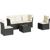 Image de vidaXL - 6-delige - Loungeset - met - kussens - poly - rattan - zwart