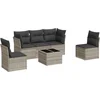 Image de vidaXL - 6-delige - Loungeset - met - kussens - poly - rattan - lichtgrijs