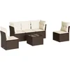 Image de vidaXL - 6-delige - Loungeset - met - kussens - poly - rattan - bruin