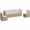Image de vidaXL - 6-delige - Loungeset - met - kussens - poly - rattan - beige