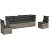Image de vidaXL - 6-delige - Loungeset - met - kussens - poly - rattan - grijs