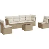 Image de vidaXL - 7-delige - Loungeset - met - kussens - poly - rattan - beige