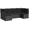 Image de vidaXL - 6-delige - Loungeset - met - kussens - poly - rattan - zwart