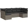 Image de vidaXL - 6-delige - Loungeset - met - kussens - poly - rattan - grijs