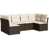 Image de vidaXL - 6-delige - Loungeset - met - kussens - poly - rattan - bruin