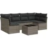 Image de vidaXL - 7-delige - Loungeset - met - kussens - poly - rattan - grijs