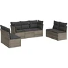 Image de vidaXL - 7-delige - Loungeset - met - kussens - poly - rattan - grijs