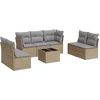 Image de vidaXL - 8-delige - Loungeset - met - kussens - poly - rattan - beige