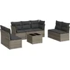 Image de vidaXL - 8-delige - Loungeset - met - kussens - poly - rattan - grijs
