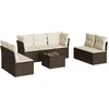 Image de vidaXL - 8-delige - Loungeset - met - kussens - poly - rattan - bruin