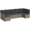 Image de vidaXL - 7-delige - Loungeset - met - kussens - poly - rattan - grijs