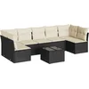 Image de vidaXL - 8-delige - Loungeset - met - kussens - poly - rattan - zwart