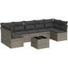 Image de vidaXL - 8-delige - Loungeset - met - kussens - poly - rattan - grijs