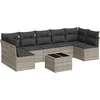 Image de vidaXL - 8-delige - Loungeset - met - kussens - poly - rattan - lichtgrijs