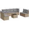 Image de vidaXL - 9-delige - Loungeset - met - kussens - poly - rattan - beige