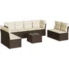 Image de vidaXL - 9-delige - Loungeset - met - kussens - poly - rattan - bruin