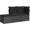 Image de vidaXL - 3-delige - Loungeset - met - kussens - poly - rattan - zwart