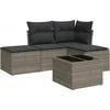 Image de vidaXL - 5-delige - Loungeset - met - kussens - poly - rattan - grijs