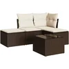 Image de vidaXL - 5-delige - Loungeset - met - kussens - poly - rattan - bruin