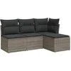 Image de vidaXL - 4-delige - Loungeset - met - kussens - poly - rattan - grijs