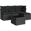 Image de vidaXL - 5-delige - Loungeset - met - kussens - poly - rattan - zwart