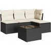 Image de vidaXL - 5-delige - Loungeset - met - kussens - poly - rattan - zwart