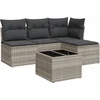 Image de vidaXL - 5-delige - Loungeset - met - kussens - poly - rattan - lichtgrijs