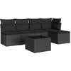 Image de vidaXL - 6-delige - Loungeset - met - kussens - poly - rattan - zwart