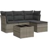 Image de vidaXL - 5-delige - Loungeset - met - kussens - poly - rattan - grijs