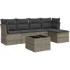 Image de vidaXL - 6-delige - Loungeset - met - kussens - poly - rattan - grijs