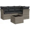 Image de vidaXL - 5-delige - Loungeset - met - kussens - poly - rattan - grijs